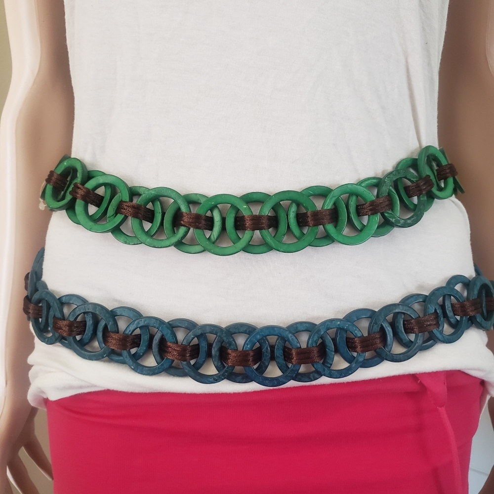 Set of 2 Wooden Circle Belts - 67 inches long